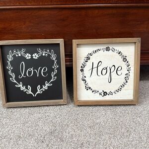 Hobby Lobby Black and White Love & Hope Wall Art